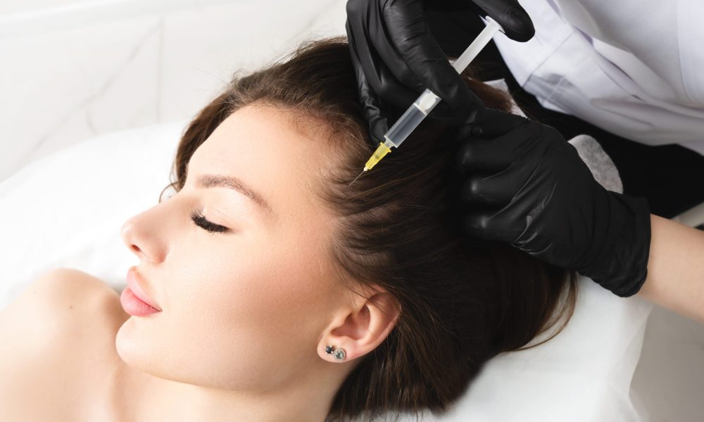 A Lady getting Hair Restoration | Medical Spa in Schaumburg, IL | JennMarie Medspa